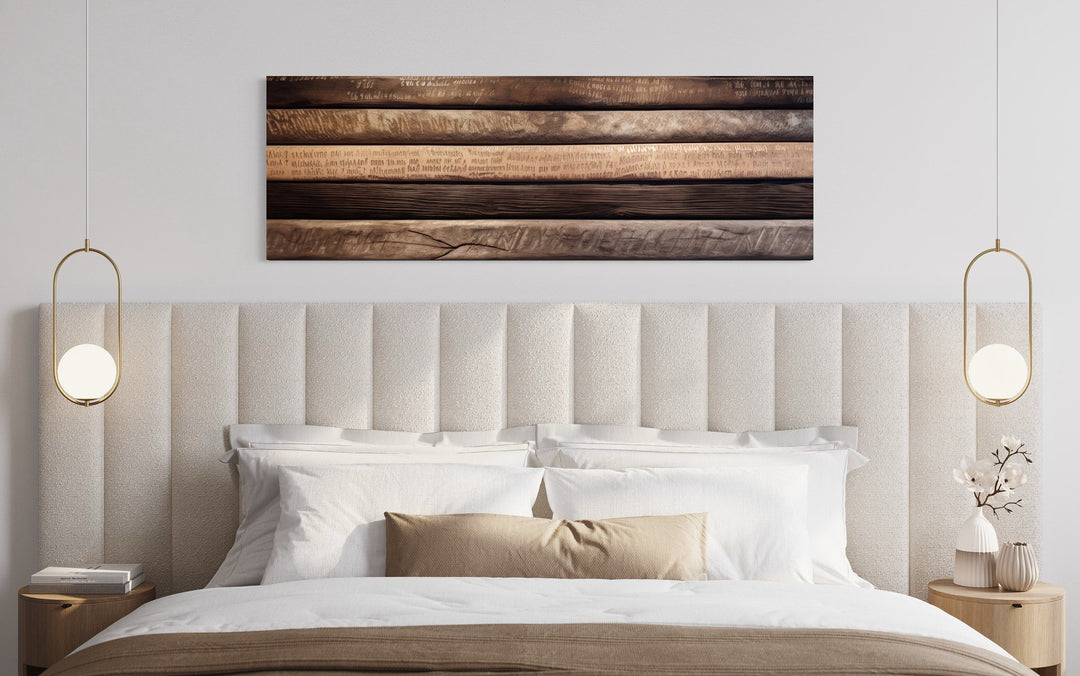 Wood Planks Painting Rustic Horizontal Framed Canvas Wall Art