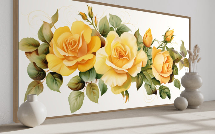 Yellow Roses of Texas Framed Canvas Wall Art