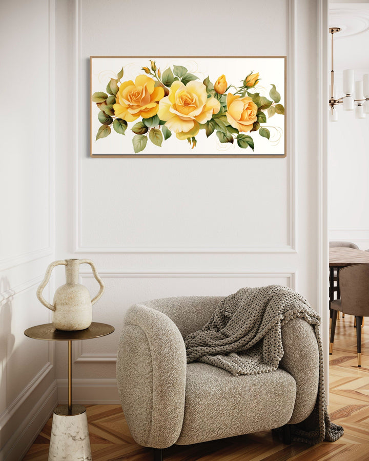 Yellow Roses of Texas Framed Canvas Wall Art