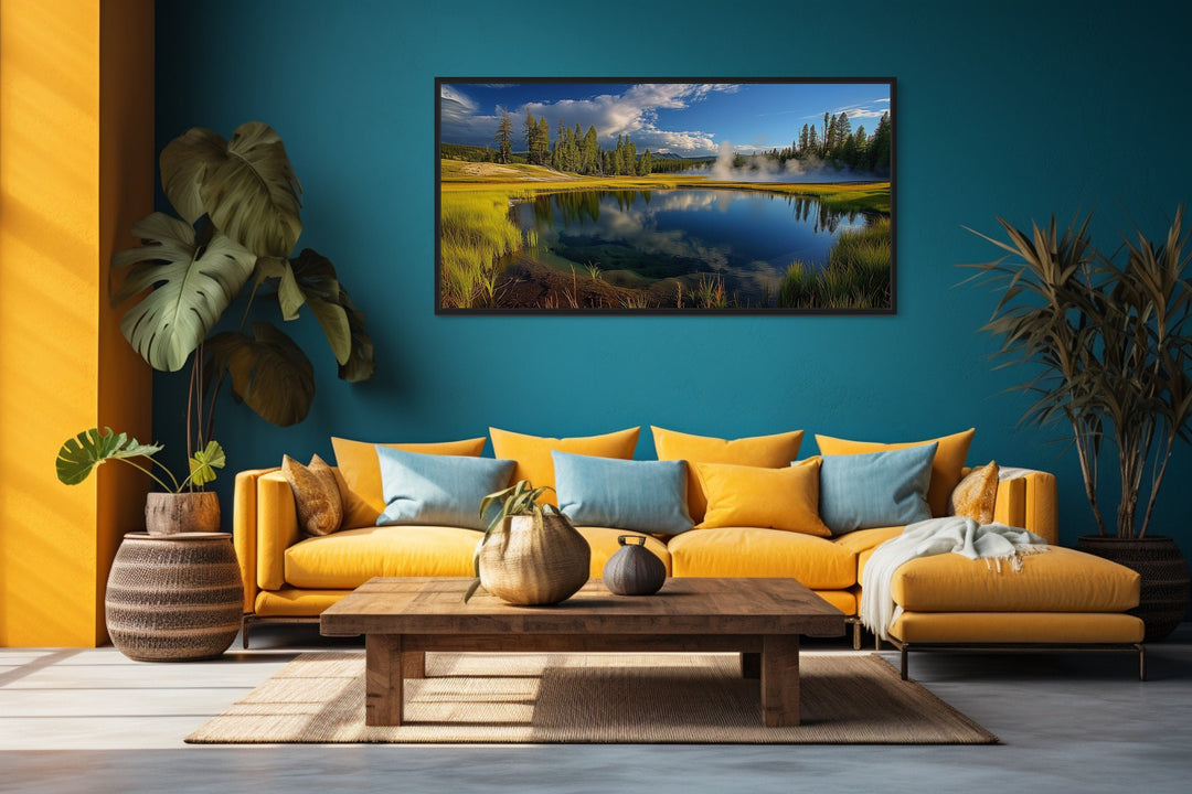 Yellowstone National Park Framed Canvas Wall Art