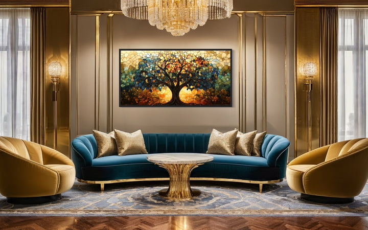 Yggdrasil - Stained Glass Style Tree Of Life Canvas Wall Art