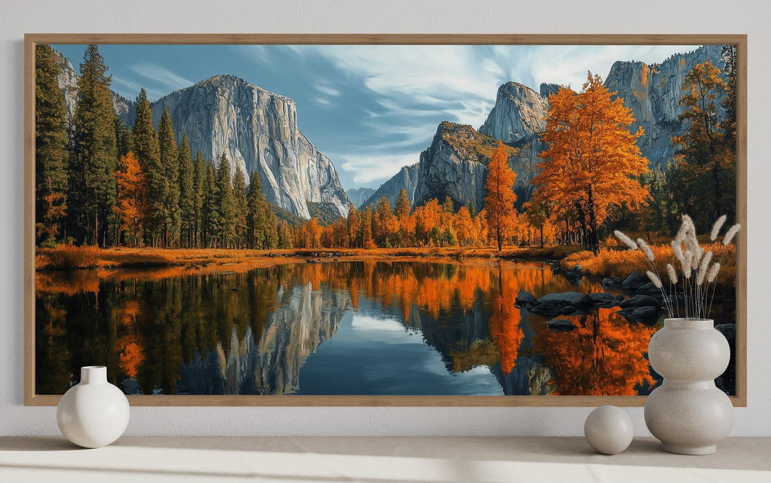 Yosemite National Park Painting Framed Canvas Wall Art