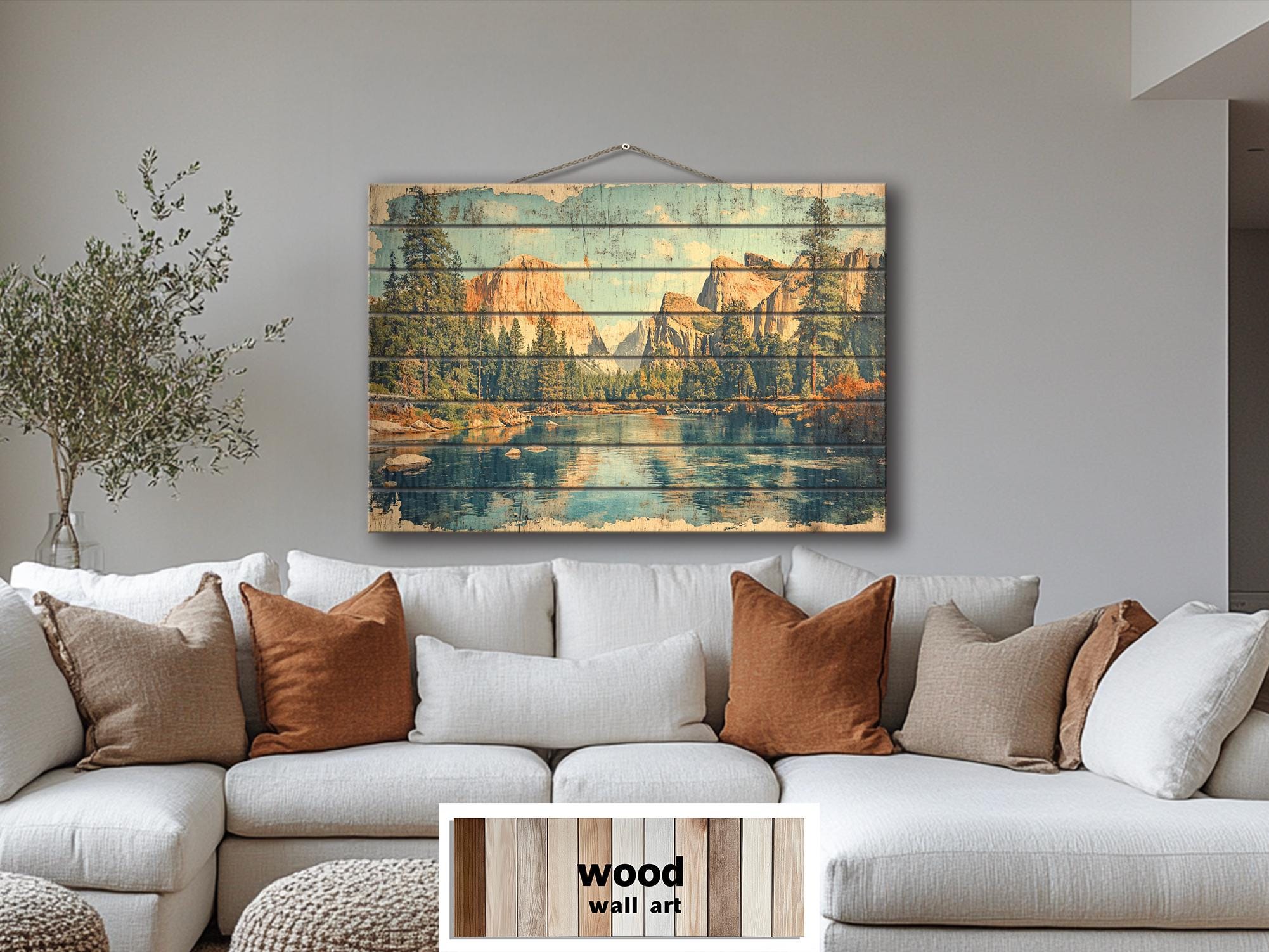 【ウッドアート】米国製★West elm★壁掛け★インテリア★木製★おしゃれ Yosemite National Park Wood Sign Wall Art | Rustic Nature Decor