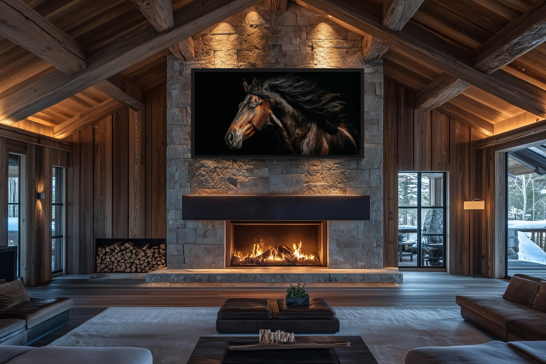 Brown Horse Extra Large Framed Canvas Wall Art