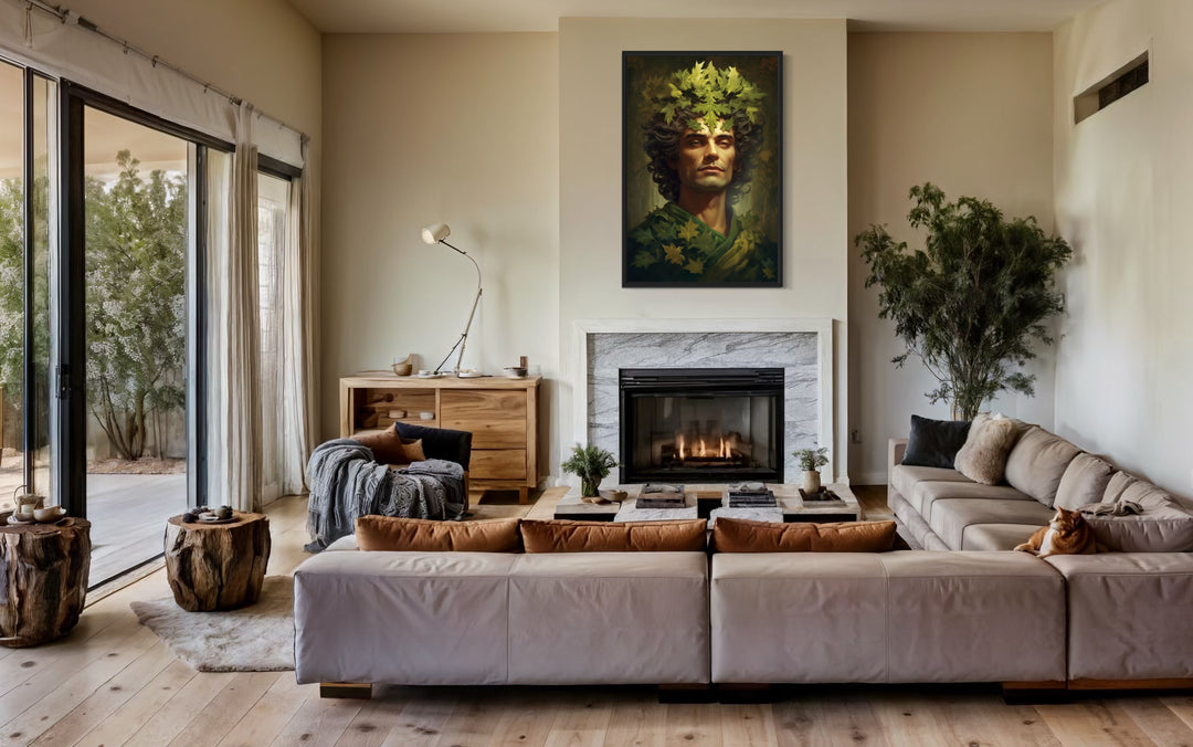 a living room filled with furniture and a fire place