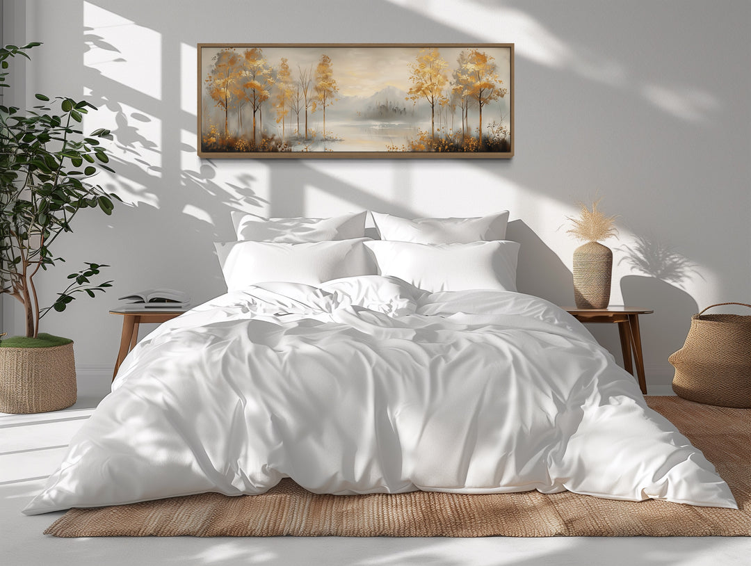 Golden Autumn Forest Panoramic Canvas Wall Art