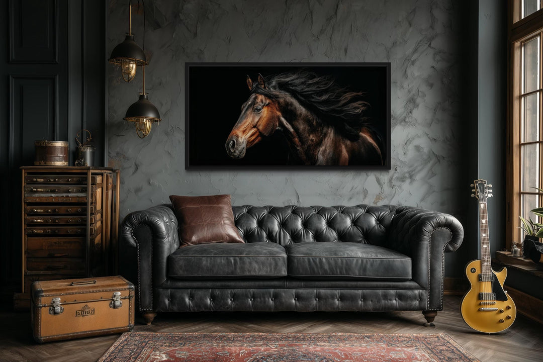 Brown Horse Extra Large Framed Canvas Wall Art