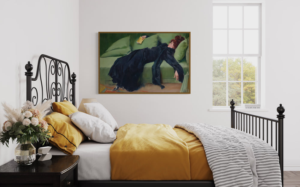 Decadent Young Woman Vintage Art Print By Ramon Casas in bedroom