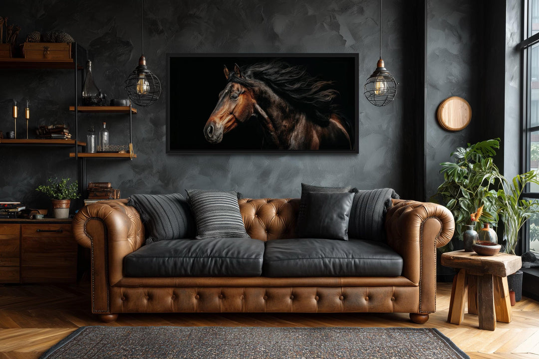 Brown Horse Extra Large Framed Canvas Wall Art