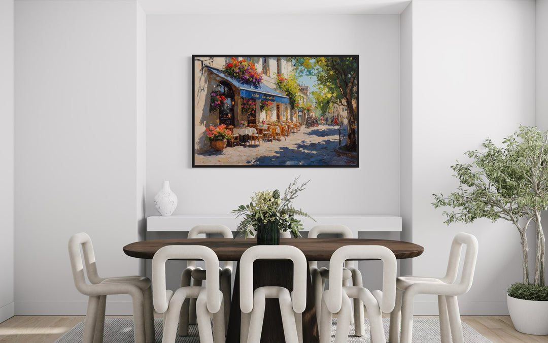 Paris Street Cafe Framed France Canvas Wall Art