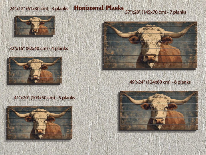 Longhorn Bull Wall Art - Rustic Wood Decor | Western Farmhouse Artwork