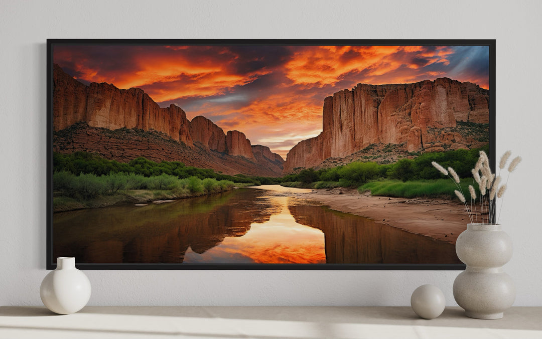 Santa Elena Canyon Big Bend National Park Sunset Canvas Wall Art close up