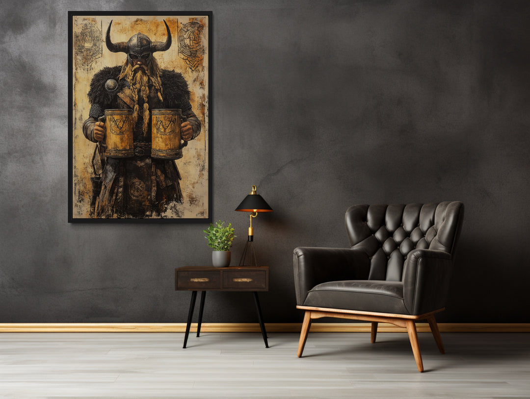 Viking With Beer Man Cave Bar Area Wall Decor in manly room