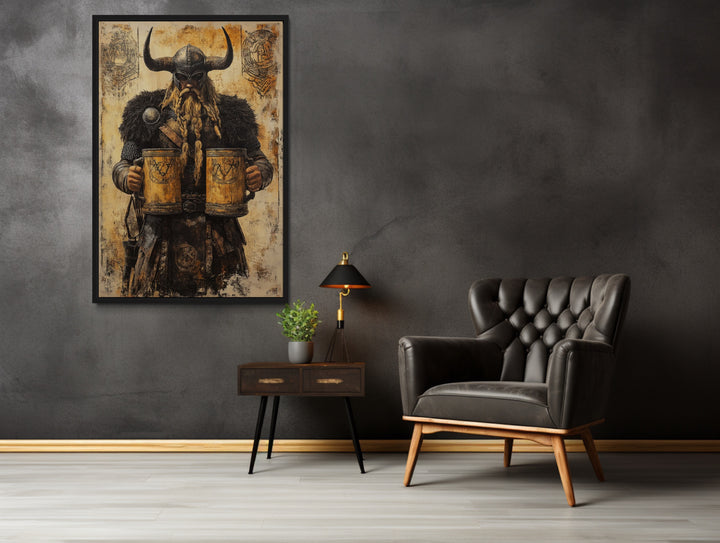 Viking With Beer Man Cave Bar Area Wall Decor in manly room