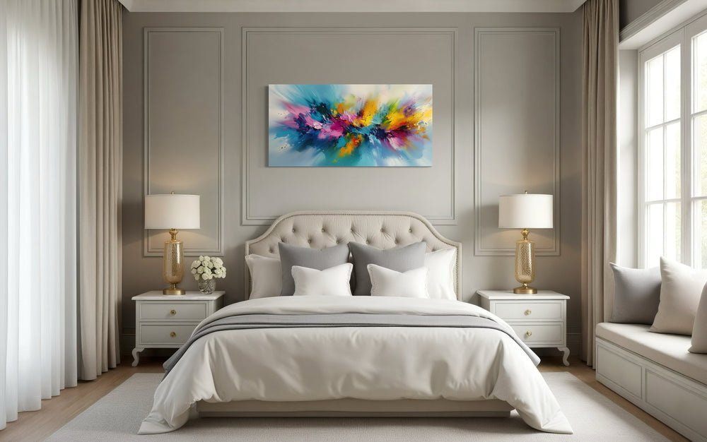 Colorful Abstract Multicolored Bright bedroom Wall Art