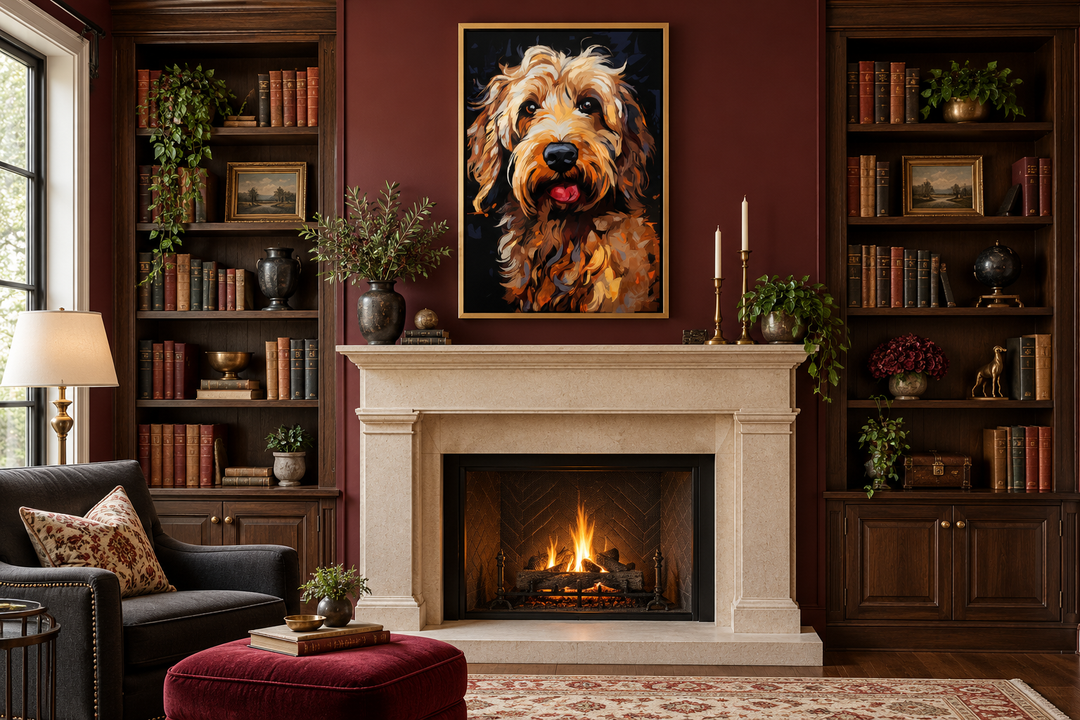 Goldendoodle Pop Art Framed Canvas Wall Art