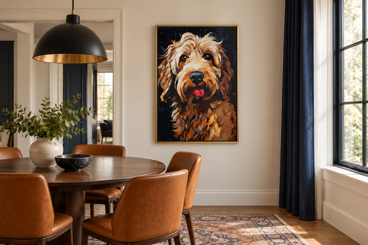 Goldendoodle Pop Art Framed Canvas Wall Art