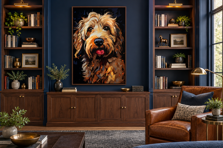 Goldendoodle Pop Art Framed Canvas Wall Art
