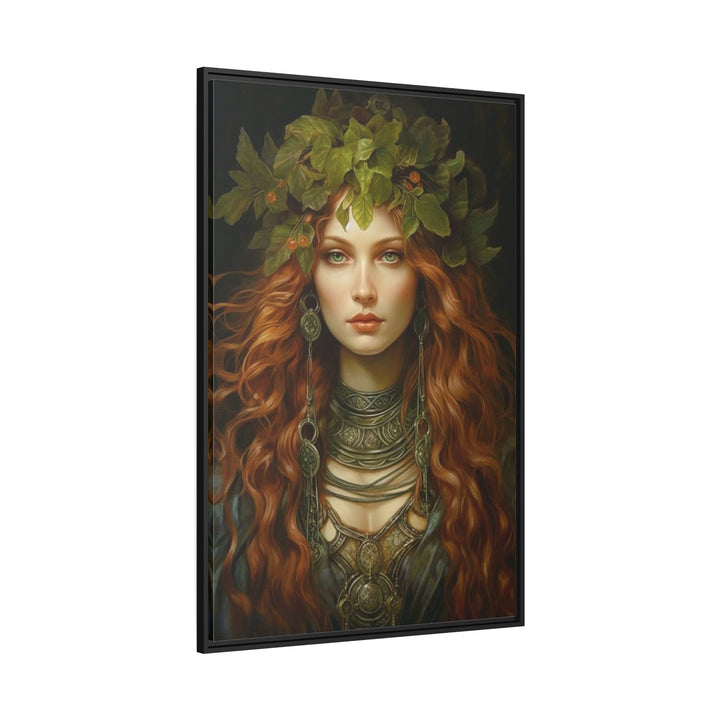 Brigid Celtic Goddess Framed Canvas Wall Art side view