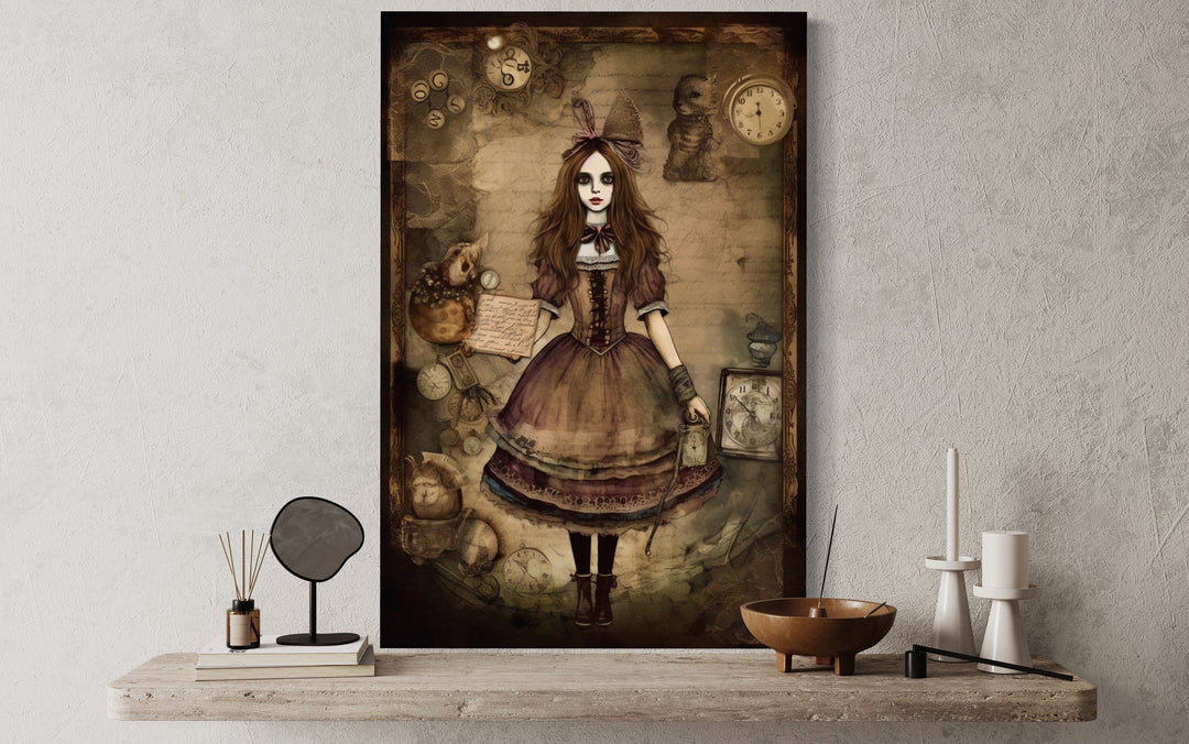 Gothic Grunge Alice In Wonderland Canvas Wall Art