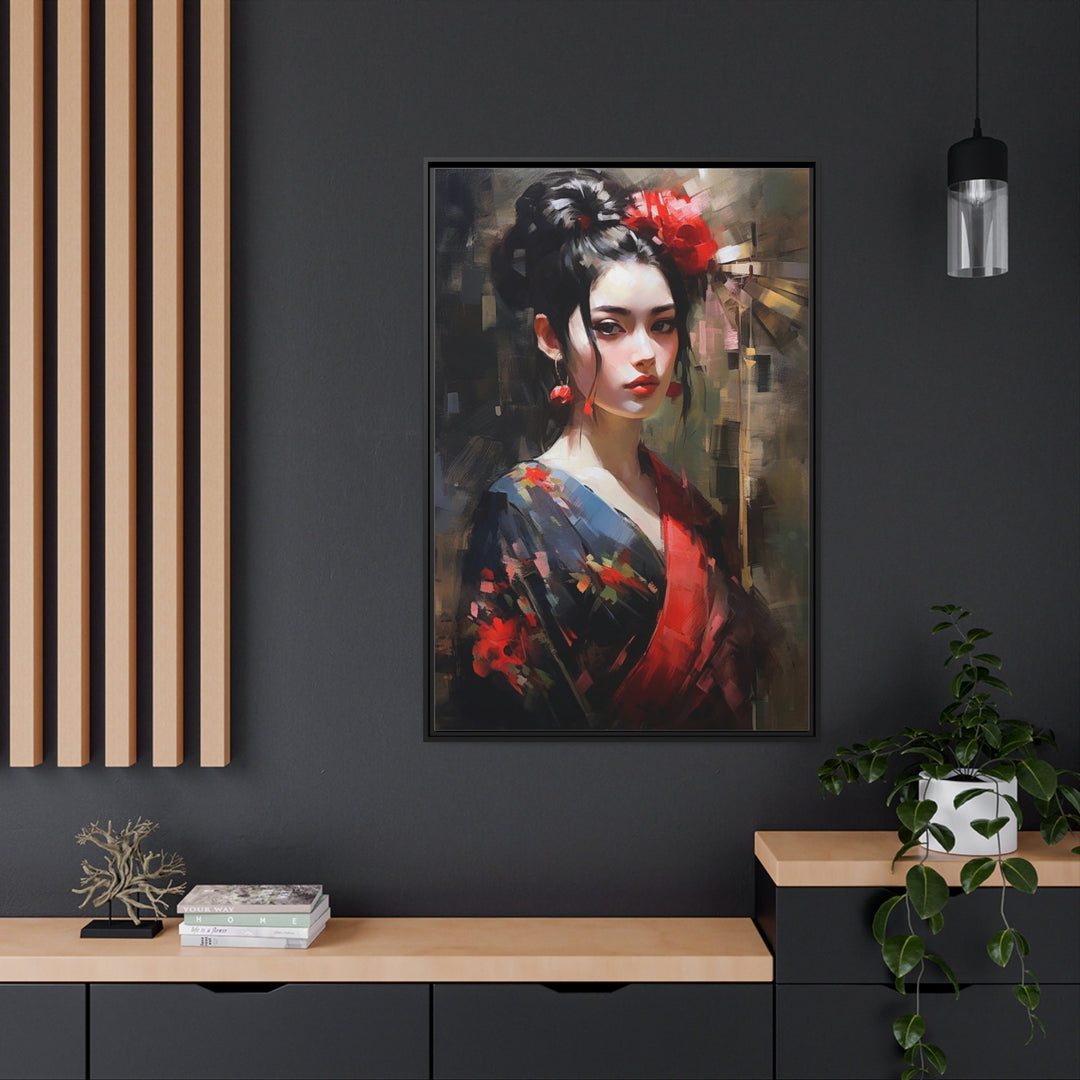 Beautiful Geisha Framed Canvas Wall Art