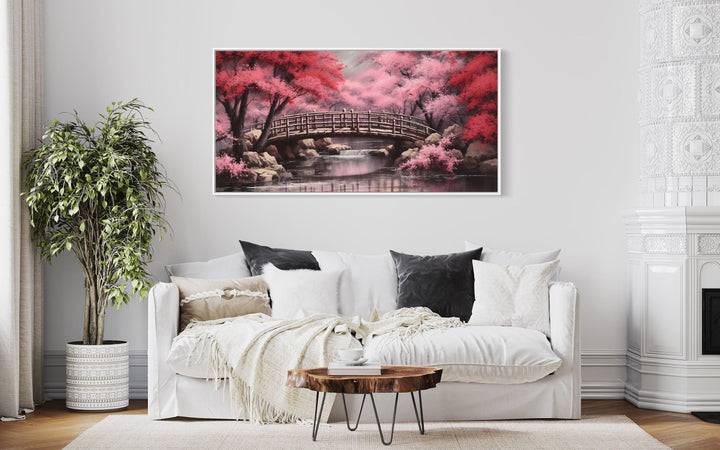 Japanese Cherry Blossom Sakura Garden Framed Canvas Wall Art