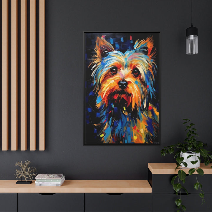 Colorful Yorkie Pop Art Portrait Canvas Wall Art