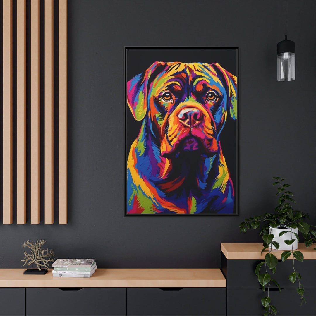 French Mastiff Dog Pop Art Portrait Canvas Wall Art