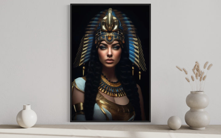 Cleopatra Queen of Egypt Framed Canvas Wall Art close up