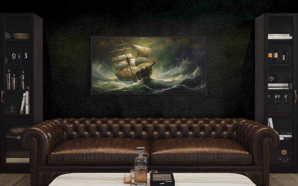 Pirate Ship in Ocean Storm Wall Art