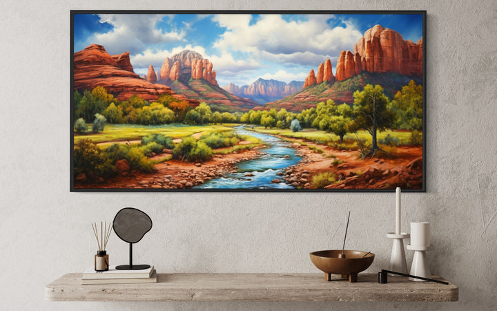 Sedona Arizona Red Rock State Park Southwestern Framed Canvas Wall Art