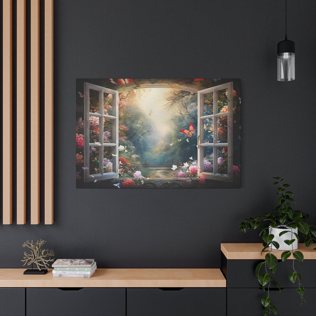 Enchanted Forest View From Open Window Wall Art