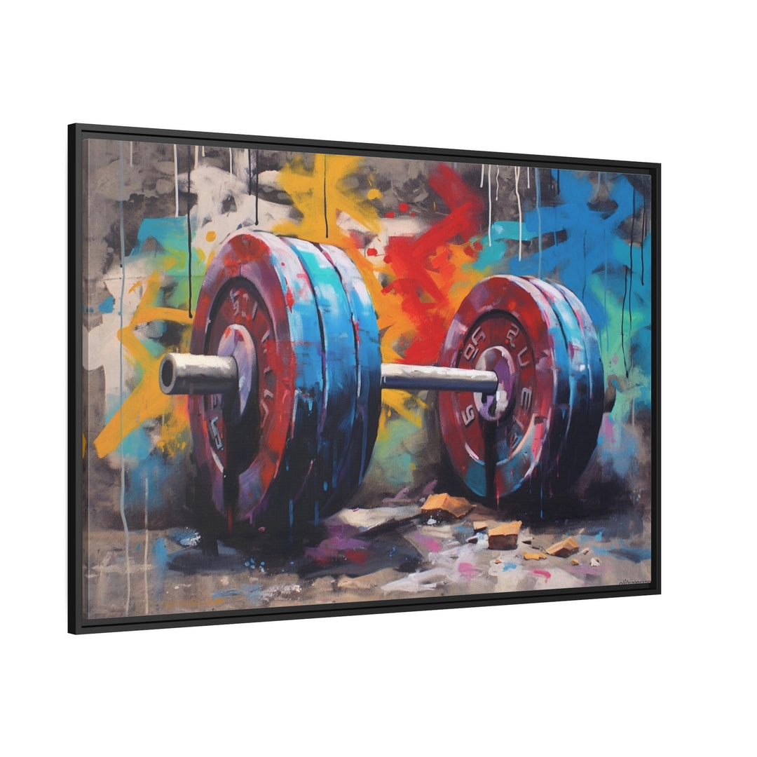 Graffiti Barbell Motivational Fitness Home Gym Wall Decor side view