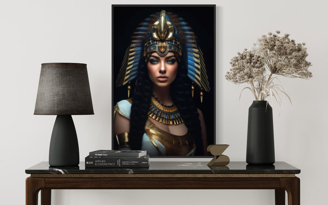 Cleopatra Queen of Egypt Framed Canvas Wall Art close up