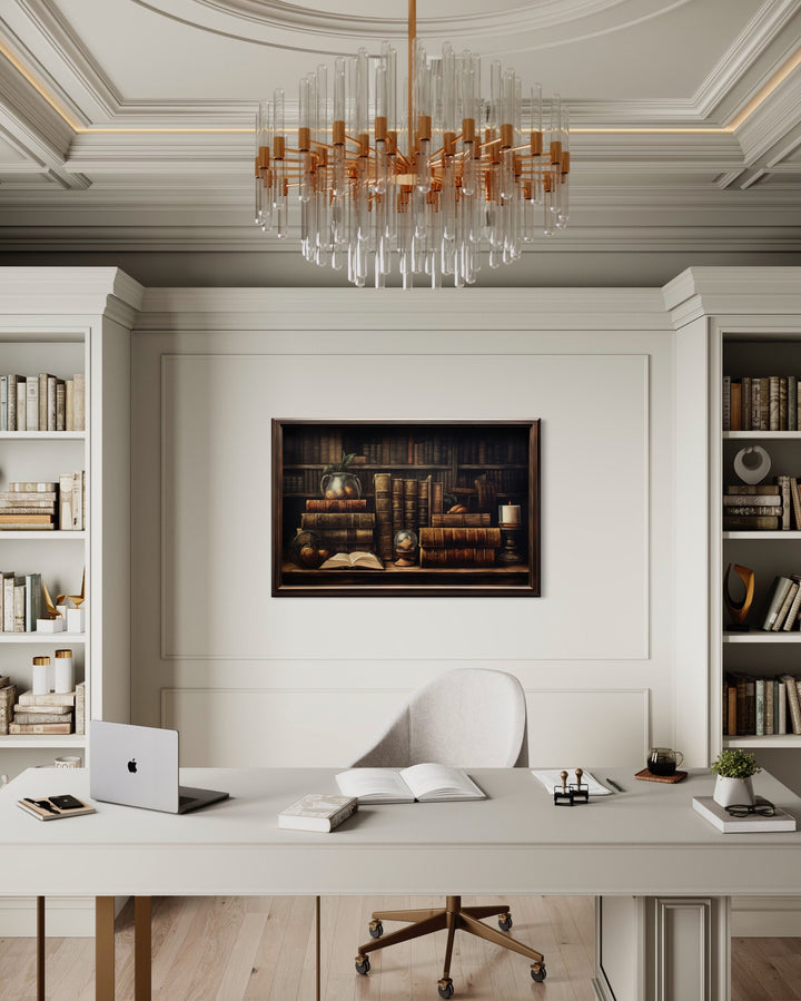 book shelf painting in home library