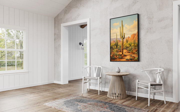 Saguaro Cactus in Arizona Desert Wall Art in modern cottage