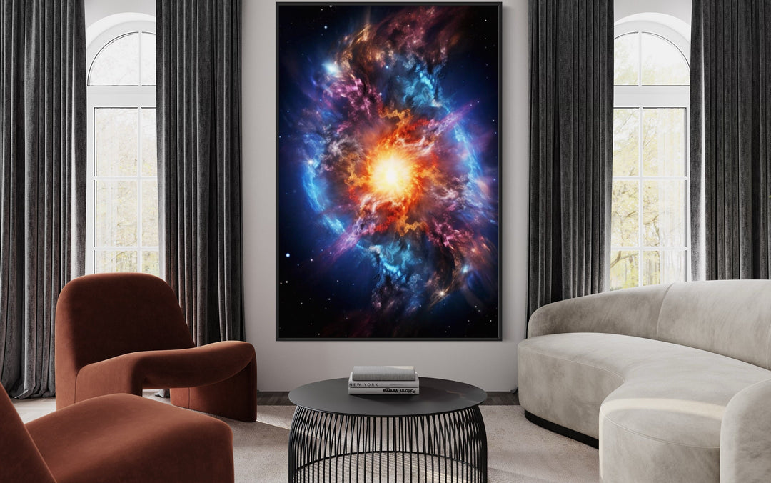 Big Bang Painting Space Framed Canvas Wall Art