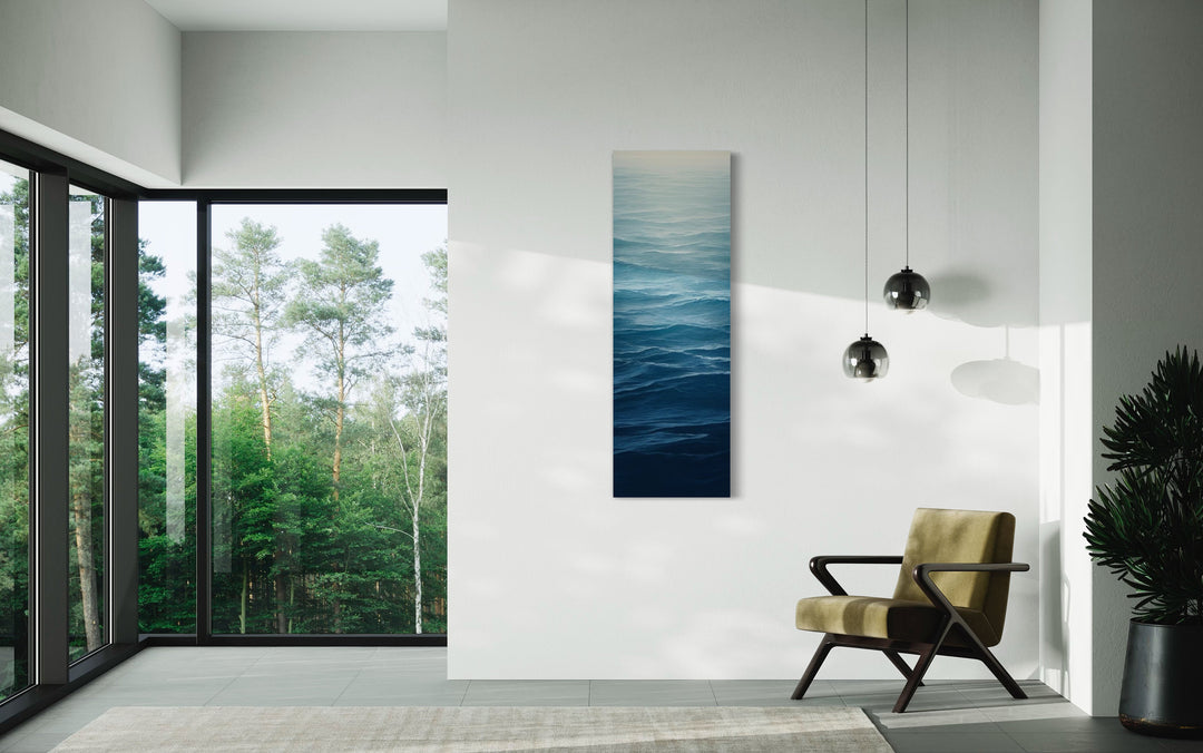 Long Narrow Ocean Waves Canvas Wall Art