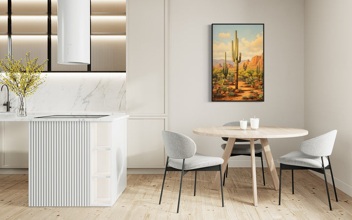 Saguaro Cactus in Arizona Desert Wall Art in dining room