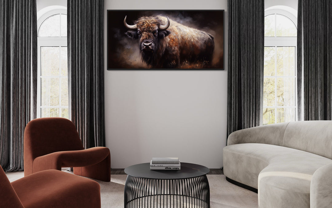 American Buffalo Extra Large Canvas Wall Art in living room