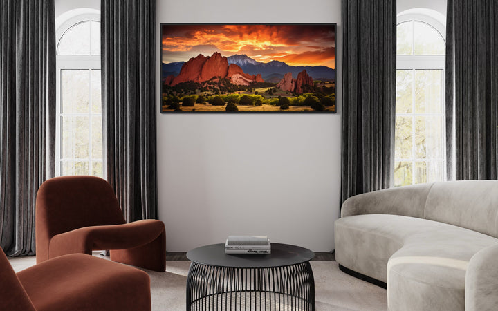 Garden of the Gods Pikes Peak Colorado Wall Art in modern living room