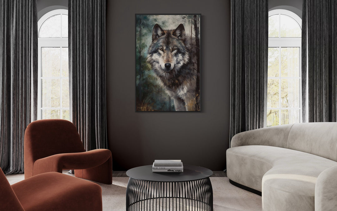 Wolf Pop Art Painting Framed Canvas Wall Art