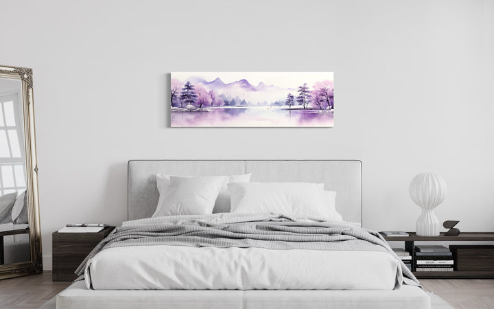 Purple Mountains Lake Long Horizontal Above Bed Wall Art above bed