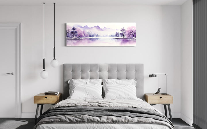 Purple Mountains Lake Long Horizontal Above Bed Wall Art