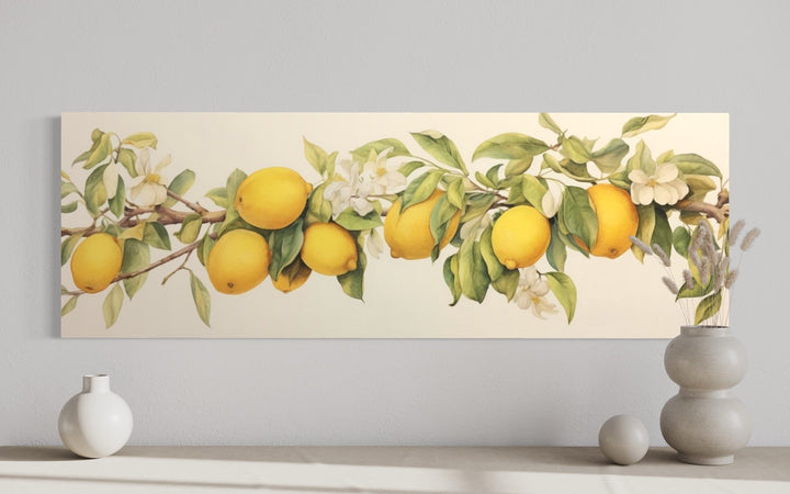 Vintage Lemon Tree Panoramic Wall Art close up