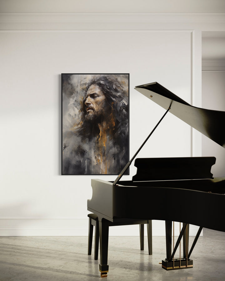 Jesus Christ Abstract Modern Christian Wall Art in music room