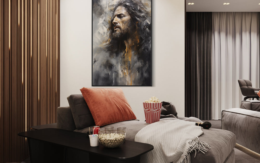 Jesus Christ Abstract Modern Christian Wall Art in man cave