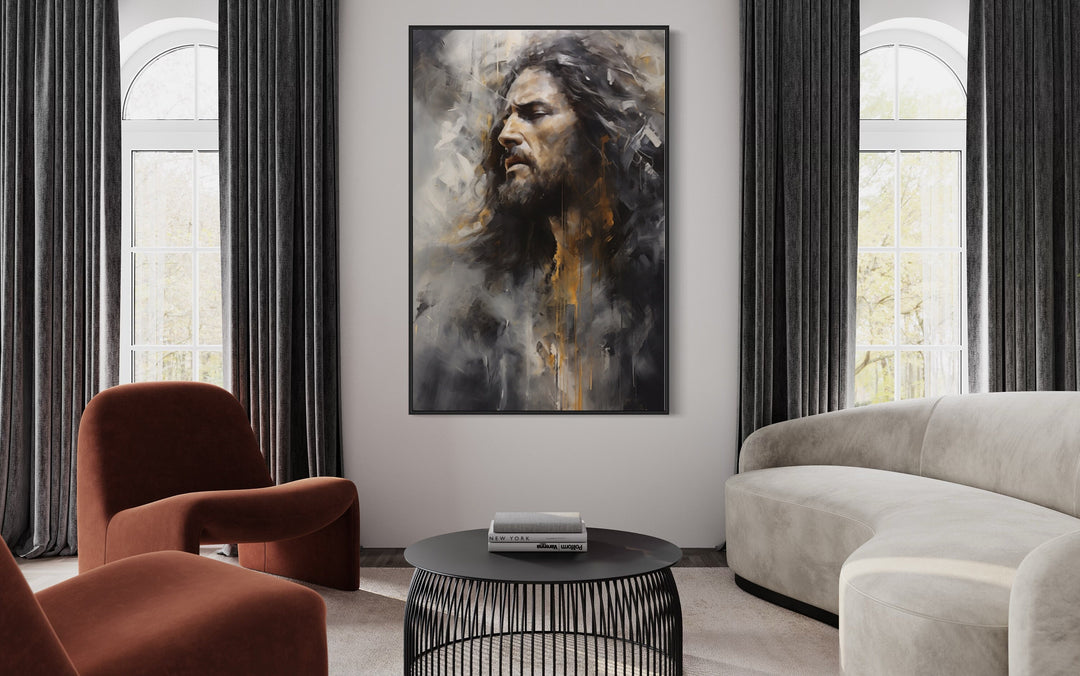 Jesus Christ Abstract Modern Christian Wall Art in modern living room