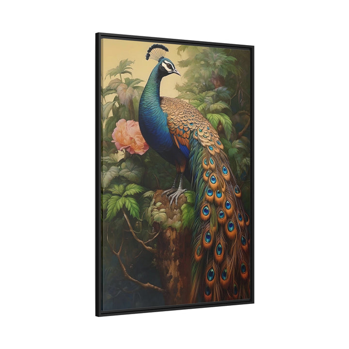 Chinese Peacock Framed Canvas Wall Art side view