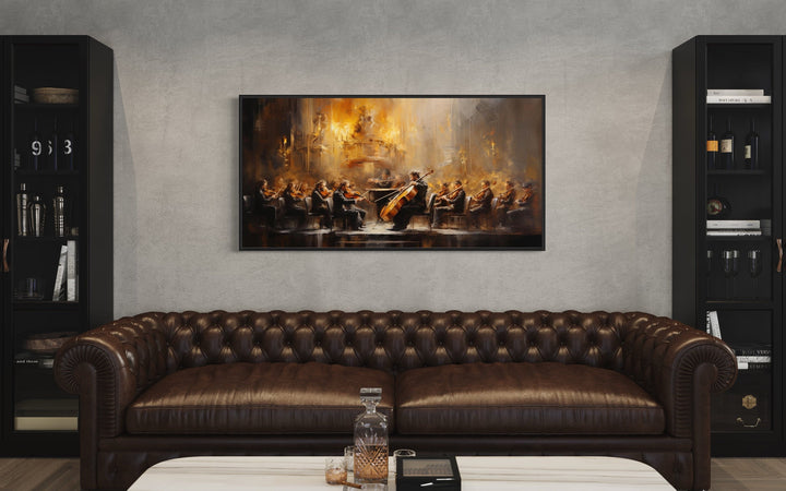 Abstract Orchestra Classical Music Framed Canvas Wall Art